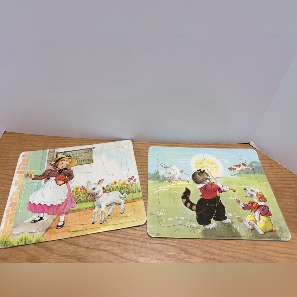 Vintage nursery rhyme puzzles from the 1950s